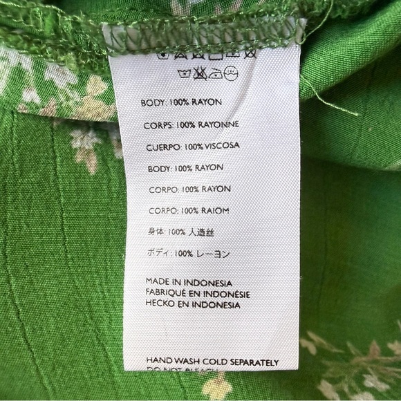 Faithfull the Brand Castillo Green Floral Smocked Midi Dress - Picture 7 of 8